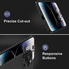 0.3mm Ultra Thin Carbon Fiber Texture Hard Phone Case For iPhone 15 14 13 12 11 Pro Max 7 8 Plus Mini SE Slim Cover Soft Shell