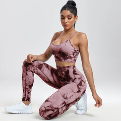 Yoga Sets Printing 1/2/3 PCS Gym Set For Women Seamless Leggings Bra Shorts