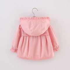 Baby Girl Jacket Autumn Long Sleeve Cotton Windbreak Hooded Jacket for Baby Girl