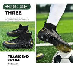 Mens Soccer Cleats High Ankle Football Shoes Long Spikes Outdoor Soccer