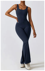 Women Jumpsuits One-Piece Yoga Suit Dance Belly Tightening Fitness Workout Set