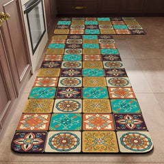 Non-slip Kitchen Mat Crystal Velvet Super Absorbent Floor Mats Kitchen Long Carpets