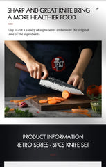 1PC-5PC Kitchen Knife Set Chef Utility Stainless Steel 3 Layers Composite