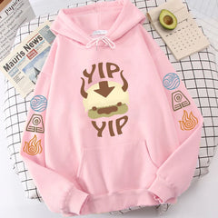 Avatar The Last Airbender Hoodie Men Women Appa YIP Letter Print Long Sleeve