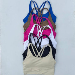Women Fitness Bra Tights Yoga Vest High Strength Shockproof Gym Sports Top