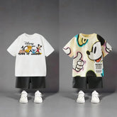Boutique Children's Wear Mickey T-shirt + Shorts Kids 2 Piece Set Summer Clothing Loose Casual Short Sleeve Suit Boys Tracksuits