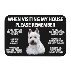 West Highland White Terrier Dog Floor Door Kitchen Bath Mat Anti-Slip Outdoor Westie