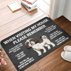 Please Remember Shih Tzu Dogs House Rules Entrance Doormat Decor Kitchen Welcome