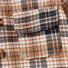 3PCS Autumn Boys Aged 2-6 Are Fashionable And Handsome, Multi-Color Plaid Hooded Long-Sleeved Top + Solid Color Pants Set