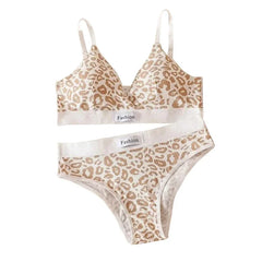 Women's Leopard Print Traceless and Steel Rim Bra Adjustable