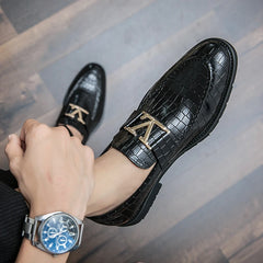 Loafers Brand Business Casual Moccasin Leather Buckle Driving Formal Suit Shoes for Men