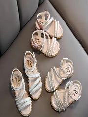 Girl Sandals Summer Fashion Kids Baby Girls Bling Rhinestone Princess Single Sandals
