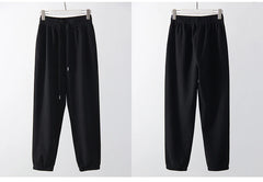 Sweatpants Women Winter Straight Leg Fleece Pants Elastic Waist Gray Velvet Trousers