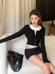 Crop Top Cardigan Popular Women's Top with Sleeve 2pcs Set Fashion Tank Top Y2k