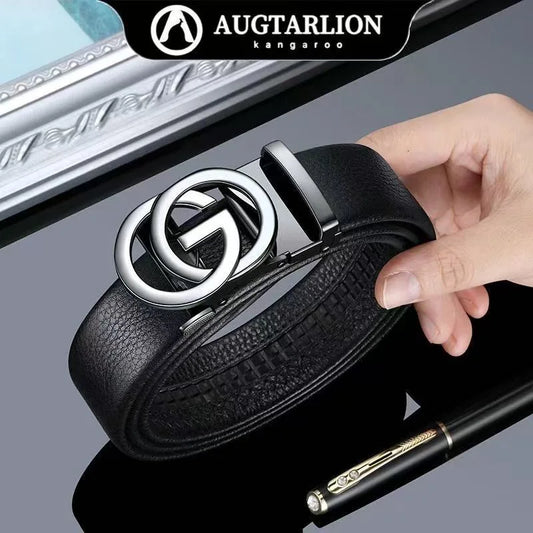 New genuine leather fashionable printed men's belt trend business versatile jeans belt for men