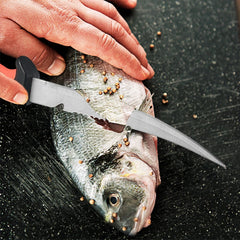 Stainless Steel Back Tooth Scaler with Scabbard Sharp Fish Knife Household Kitchen