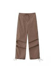 Women Fashion Parachute Cargo Pants Vintage Jogging Trousers High Elastic Waist