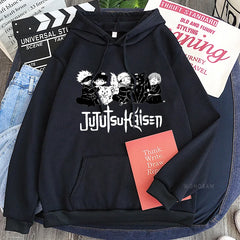 Anime Jujutsu Kaisen Hoodie Kawaii Gojo Satoru Graphic Hoodie Autumn Winter Plus Size
