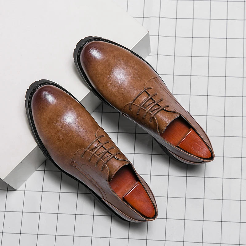 2024 Autumn Black Dress Men Leather Shoes Formal Casual safety Shoes Men Driving