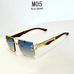 Sunglasses Women Square Rimless Sunglasses For Men Vintage