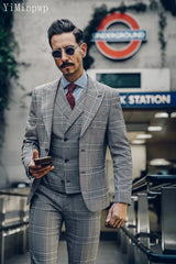 Beach Wedding Outfit Men: 3 Piece Italian Men Suits Business Office Formal Suit