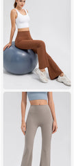 Sports Flared Leggings Womens Yoga Pants Gym Fitness Tights