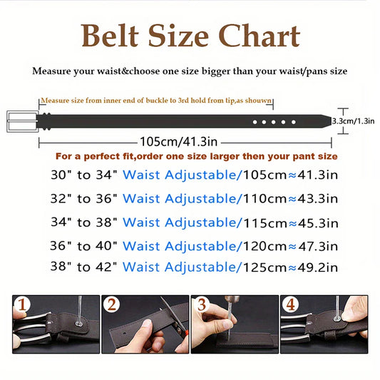 men's leather pin buckle casual retro leather belt youth jeans belt, Father's Day Gift