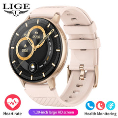 LIGE 2025 Smart Watch Women Bluetooth Call Custom Dials Watches Blood Oxygen Monitor Sport Men Smartwatch Ladies For Android IOS