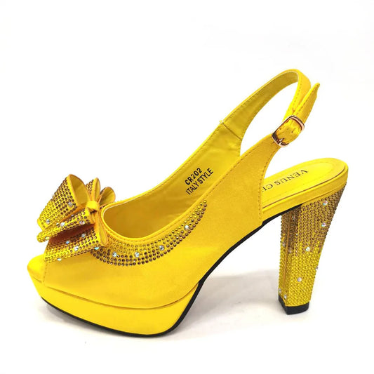 Matching Shoes and Bags: Thin Heels Ladies Shoes Matching Bag Set