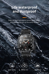 LIGE 2025 Rugged Military Smart Watch Men Outdoor Watches lP68 Waterproof 1.95" Al Voice BT Call Man Smartwatch For Android IOS