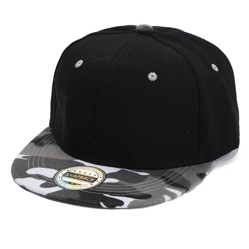 Color-Blocked Flat-Brim Baseball Cap Versatile Sunshade and Sun Protection Hat Outdoor Fashion Unisex Street Hip-Hop Hat