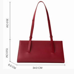 Women Shoulder Underarm Bag Split Leather Red Ladies Soft Handbag