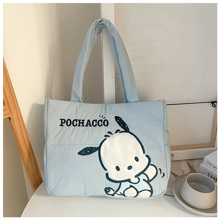Sanrio Kawaii Hello Kitty Kuromi Tote Bags Cute My Melody Pochacco Cartoon