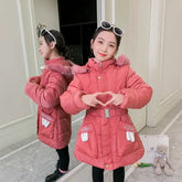 Baby Girl Winter Jacket Cute Coats Old Warm Hooded Parka Windproof Children's Clothing