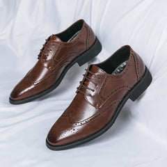 Mens Genuine Leather High Quality Oxford Derby Handmade Men Brogue Shoes