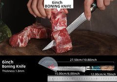 Kitchen Knives-Set Damascus Steel VG10 Chef Knife Cleaver Paring Bread Knife Blue