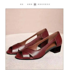 Womens Comfortable Heels: Women's High Heel Sandals Retro Open Toe Fish Mouth