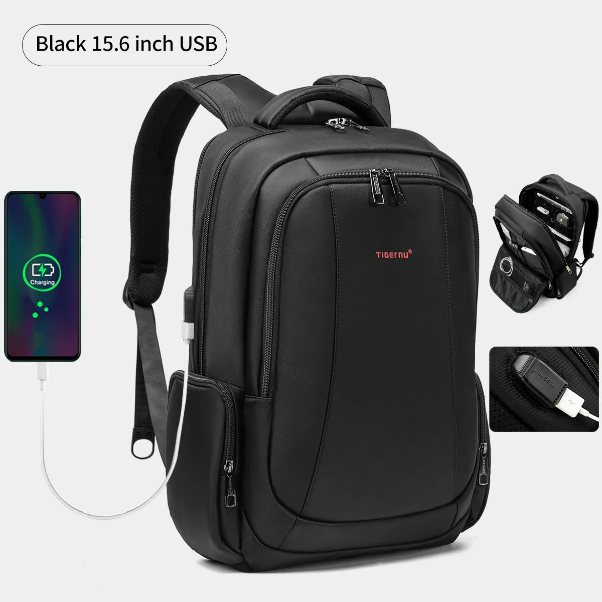 Tigernu Men Backpacks Vacuum Compression Backpacks 14 15.6 17.3'' Laptop Backpack For Men School Backpack Male Travel Backpacks