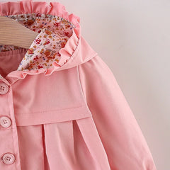 Baby Girl Jacket Autumn Long Sleeve Cotton Windbreak Hooded Jacket for Baby Girl