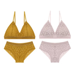Bra and Panty Set Push Up Seamless Bras Mid Waist Briefs Underwear Sets