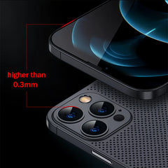Heat Dissipation Breathable Cooling Case Ultra Thin Matte Mesh Hollow Slim Hard iPhone 16 15 14 13 12 Pro Max Plus