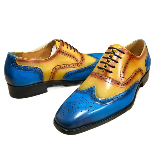 Genuine Brogue Leather Men Shoes High Grade Fashion Formal Office Oxford Male