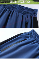 Men Run Shorts Patchwork Training Shorts Zipper Pockets Gym Sports Quick Dry Short