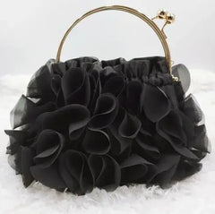 Satin Floral Bride Party Evening Clutch Bag Women Wedding Purses and Handbags