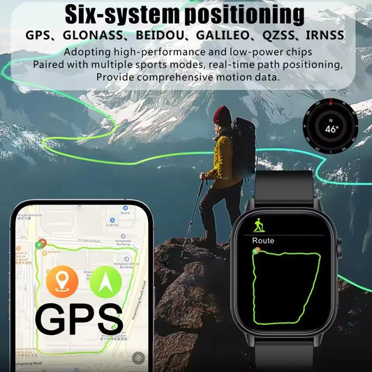 2025 Military GPS Smart Watch Men Flashlight Compass Waterproof Outdoor Sports Tracker Bluetooth Call Smartwatch For Android IOS