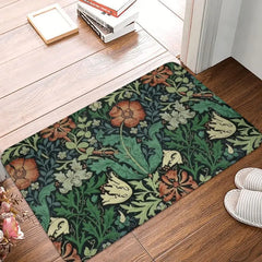 Custom William Morris Compton Floral Art Nouveau Pattern Doormat Bath Door Floor Mat