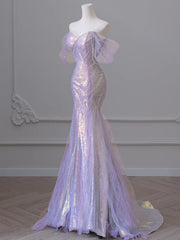 Homecoming Dresses: Evening Dress Off The Shoulder Sequined Banquet Mermaid