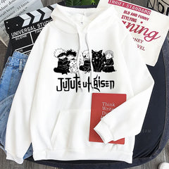 Anime Jujutsu Kaisen Hoodie Kawaii Gojo Satoru Graphic Hoodie Autumn Winter Plus Size