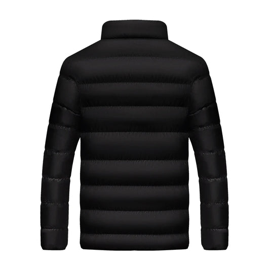 Jacket Men Cotton Padded Coat Zipper Up Parkas Y2K Clothing Korean Turtleneck