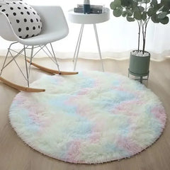 Living Room Rugs Aesthetic Bedroom Round Carpet Decoration Furry Comfort Carpet